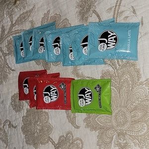 J way milk tea and vanilla latte